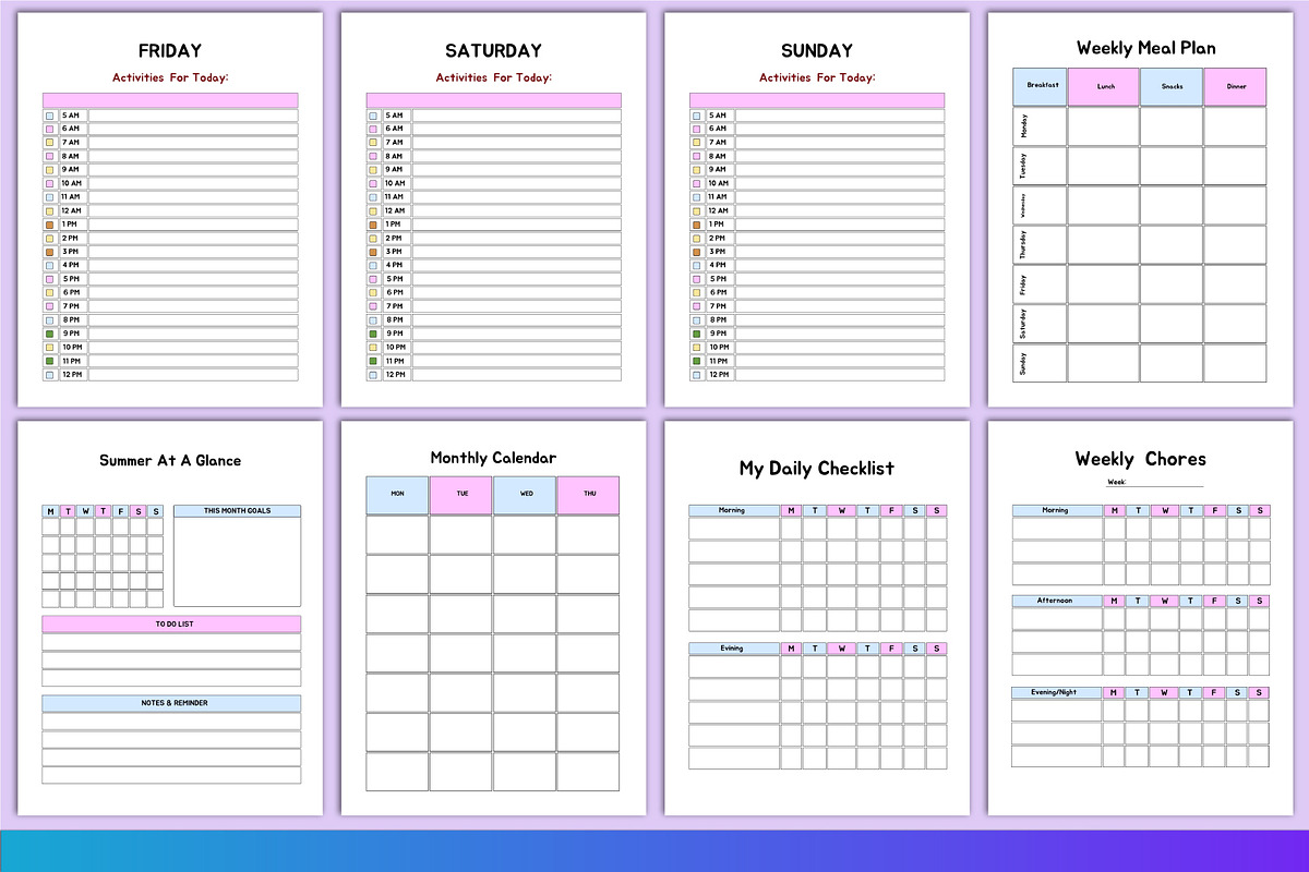 2024-2025 Summer planner Canva, a Stationery Template by Designmela01 (Photo 4 of 6)