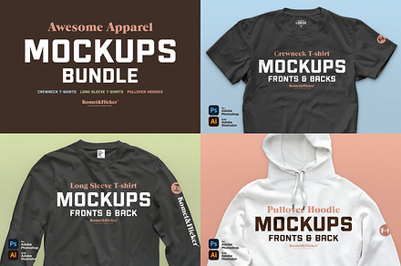 Awesome Apparel Mockups Bundle, a Shirt Mockup by Komet & Flicker