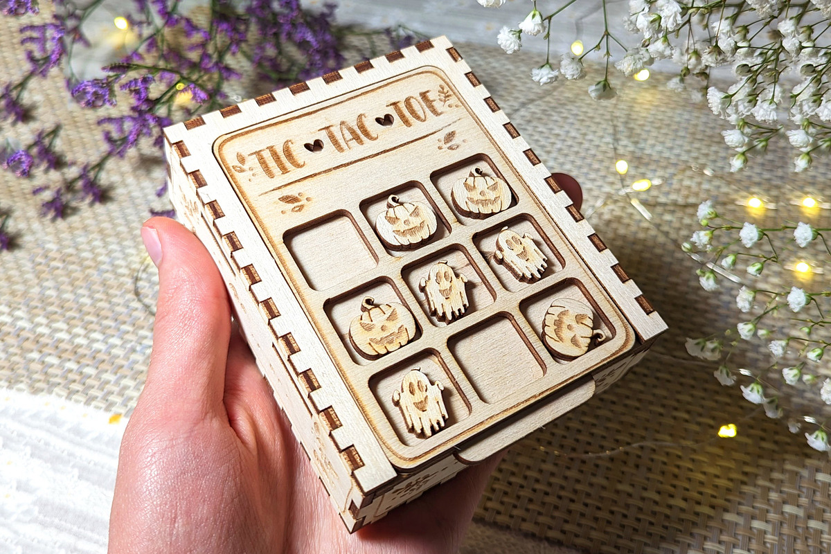 Tic Tac Toe - Laser Cut File, an Object Graphic by VectorPainter (Photo 10 of 18)
