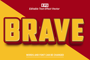 Brave Vector 3D Editable Text Effect