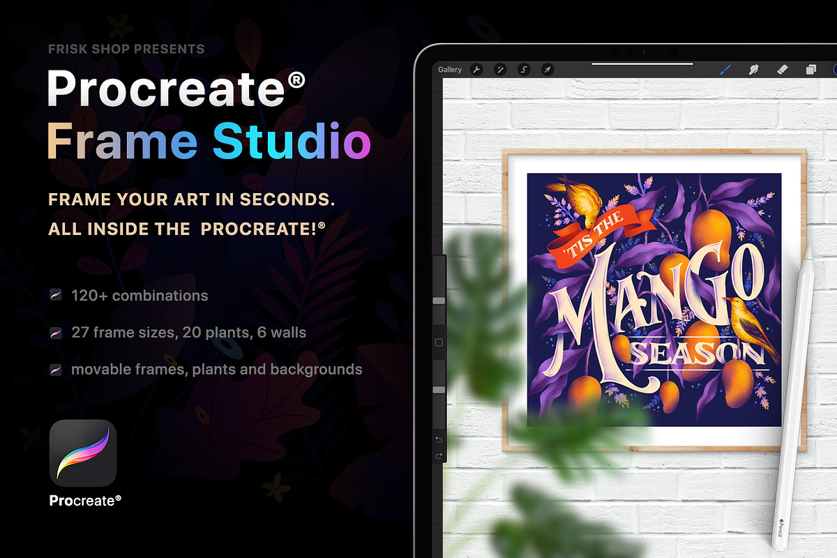 Procreate Frame Studio — Mockups, a Product Mockup by Frisk Shop (Photo 1 of 15)