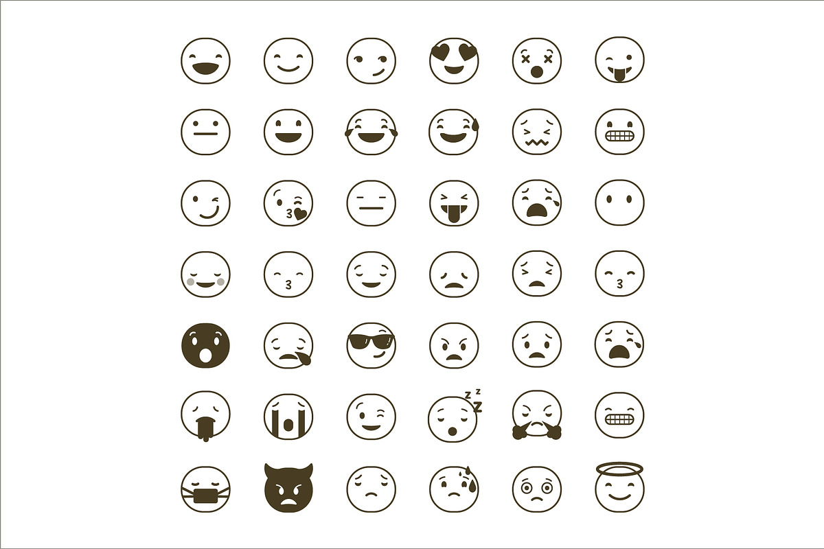 Emoji / emoticons bundle of icons preview 5