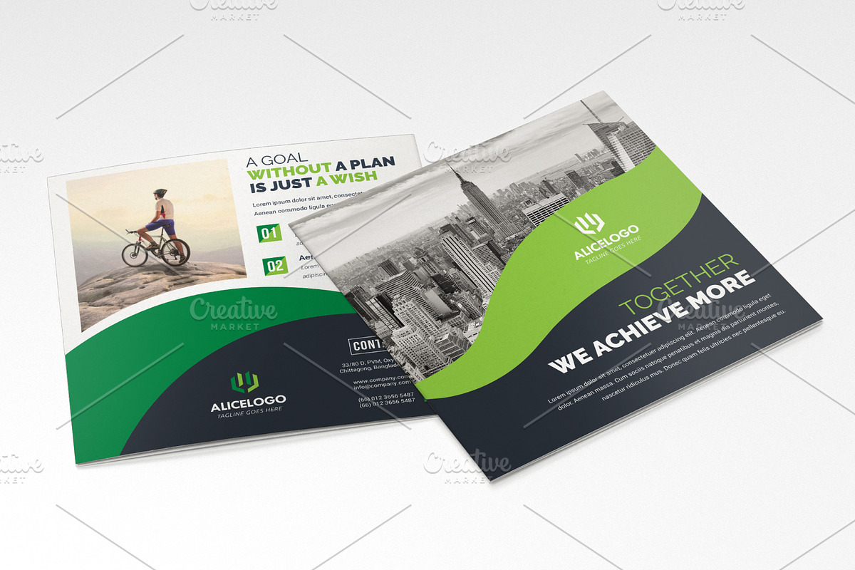 Square Bifold Brochure Template, a Brochure Template by Alice_s (Photo 9 of 10)