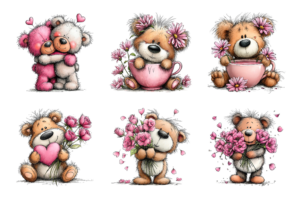 Whimsical Valentine's Day Clipart, an Illustration by SinaCreation (Photo 4 of 11)