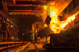  pouring hot metal from ladle containing industry, plant, and metallurgical