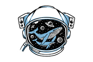 Whale In Astronaut Helmet