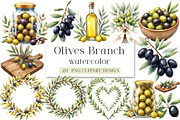 Olives Clipart, Olive Branch, an Illustration by DreamArtGraphic (Thumbnail 1 of 4)