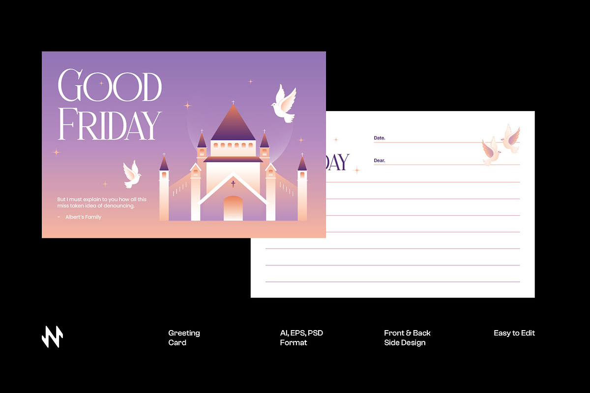 Good Friday Greeting Card, a Card Template by Neermana