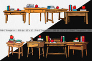 Teacher Desk Clipart, a Graphic by Artnoy (Thumbnail 2 of 5)