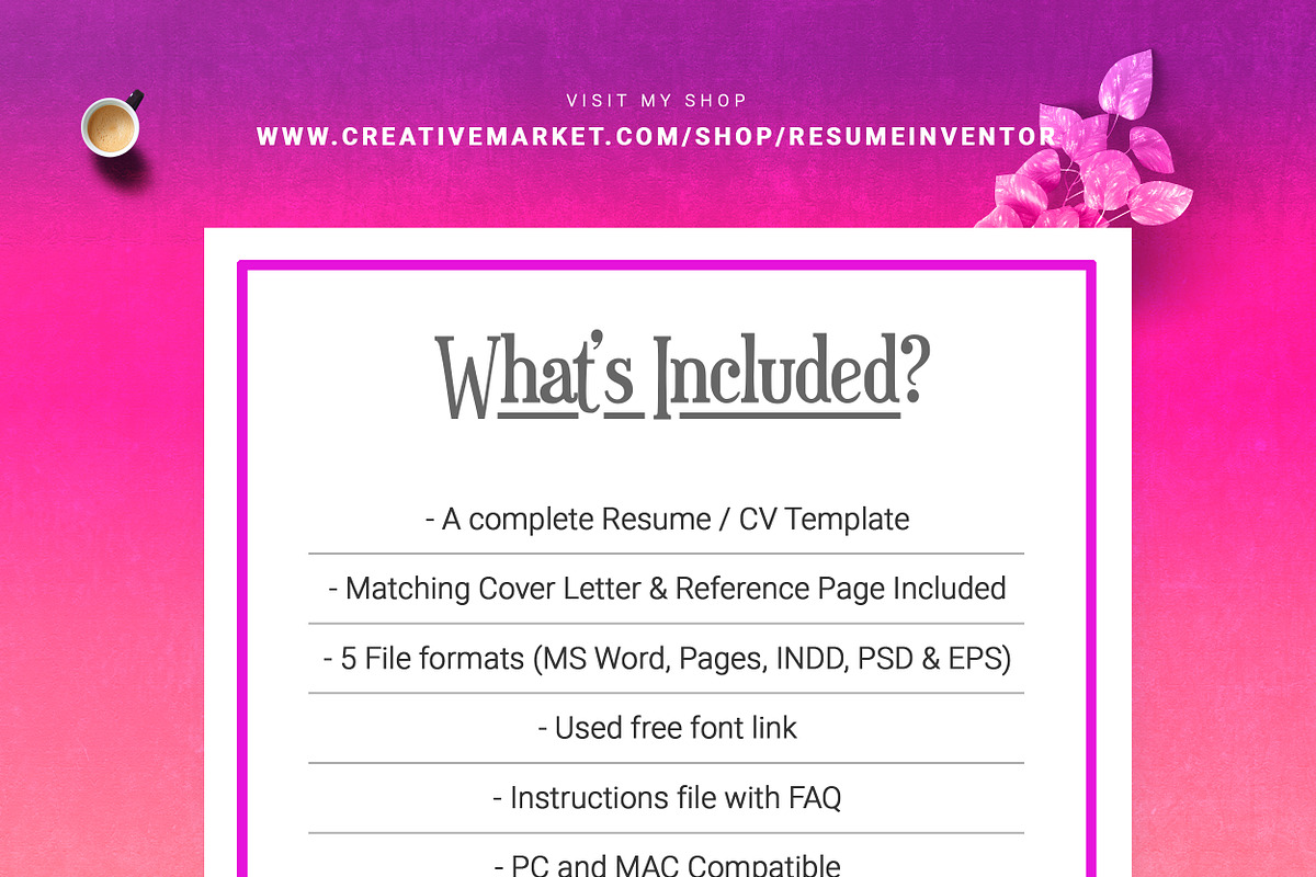 Modern Professional Resume Template, a Resume Template by ResumeInventor (Photo 7 of 7)