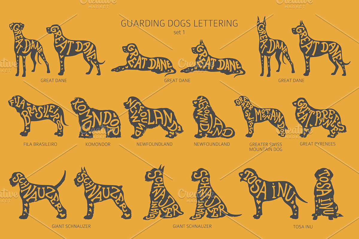 Guardian Dogs Silhouettes, an Animal Illustration by pet design shop (Photo 6 of 17)