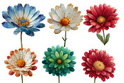 Christmas Daisy Flowers Clipart, an Illustration by Designworld (Thumbnail 3 of 5)