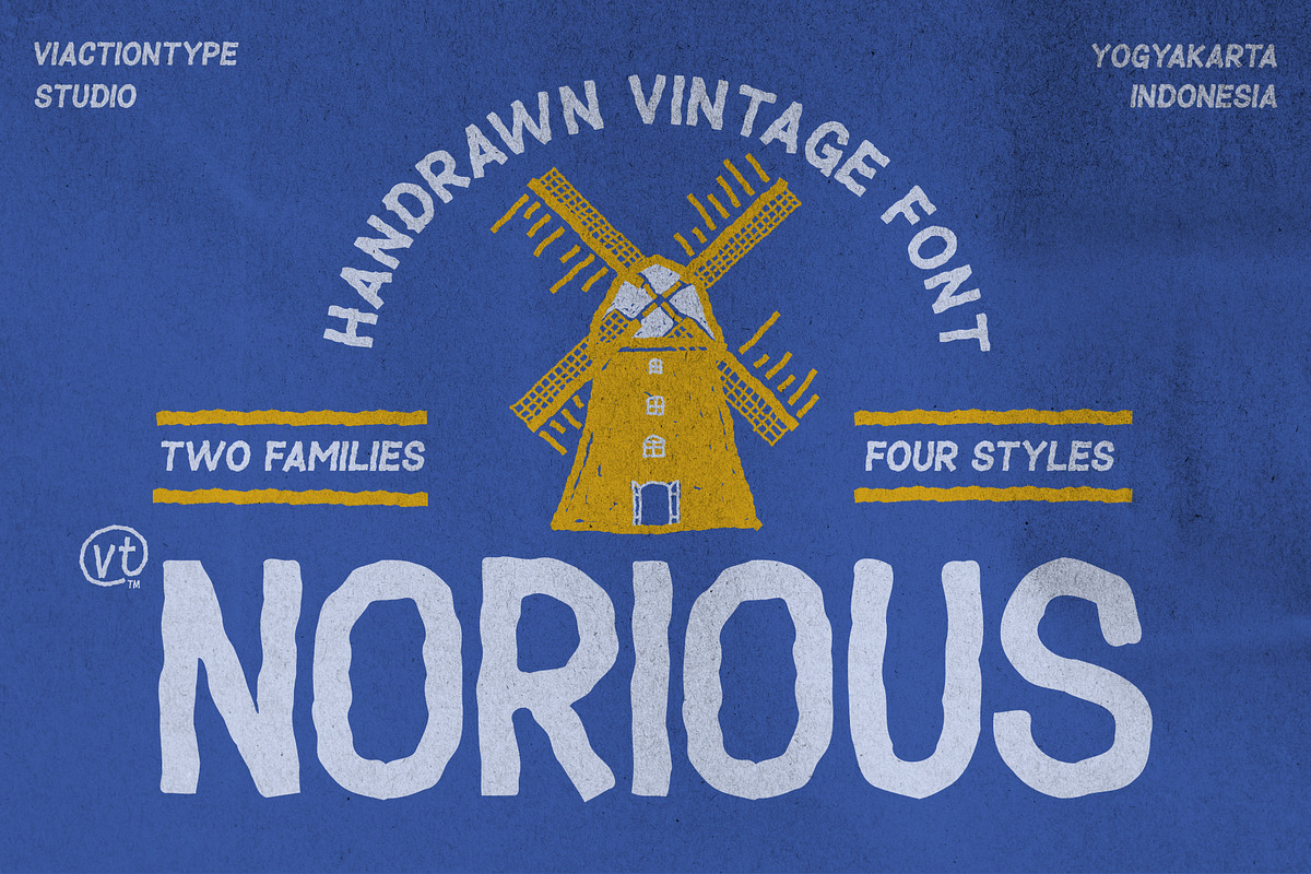 VT NORIOUS - Handrawn Vintage Font, a Sans Serif Font by ViactionType (Photo 1 of 10)