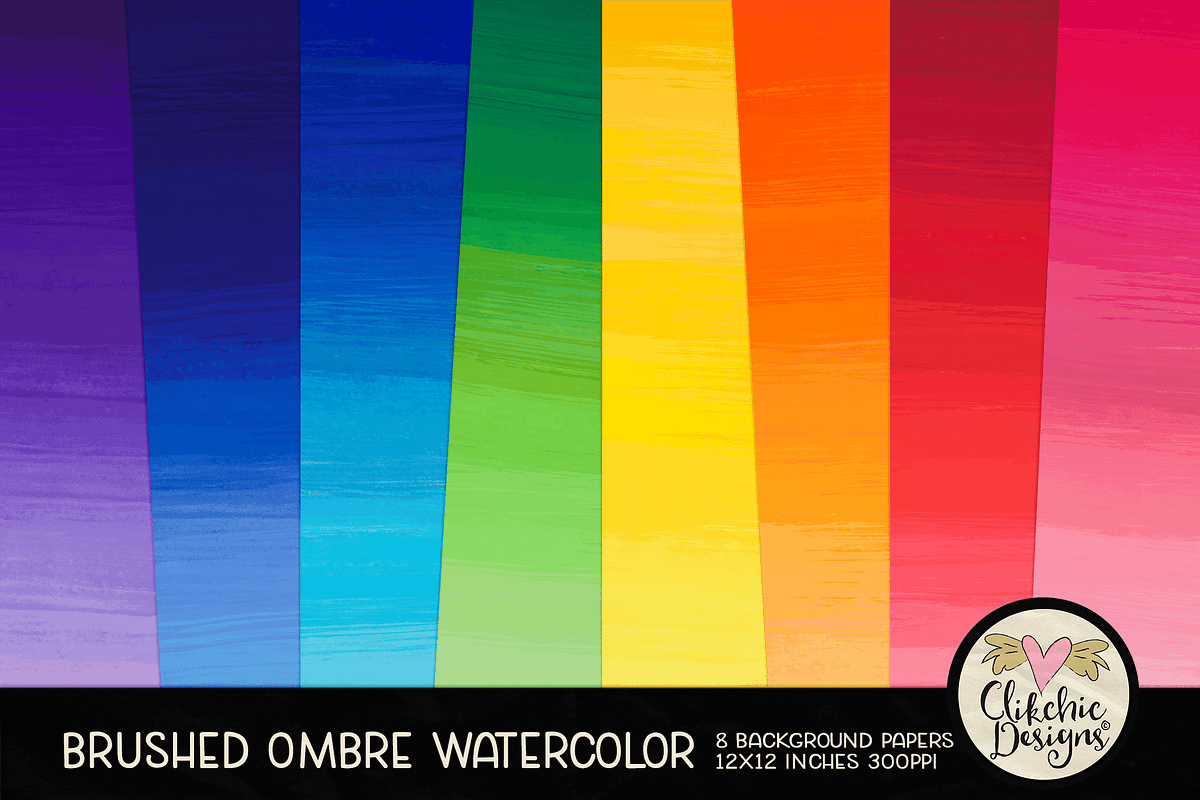 Brushed Ombre Watercolor Textures, a Texture Graphic by Clikchic Designs (Photo 1 of 5)