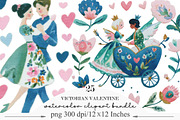 Victorian Valentine Bundle Clipart, an Illustration by Designking (Thumbnail 1 of 5)