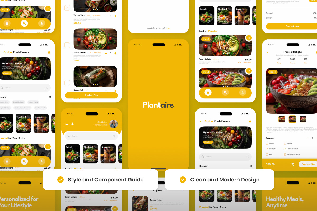 Plantaire – Food App Design Template, an App Template by productype1 (Photo 3 of 5)