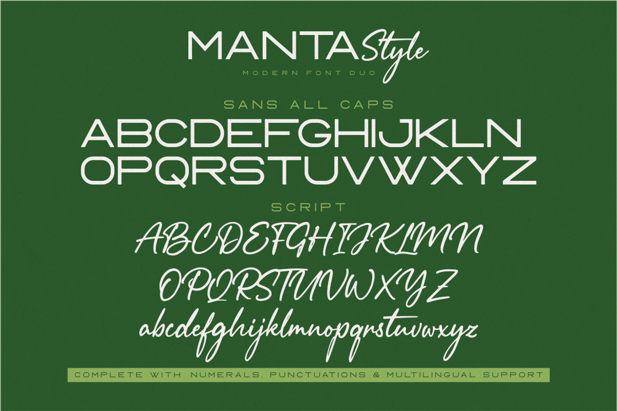 Manta Style Modern Font Duo, a Sans Serif Font by Vilogsign (Photo 8 of 9)