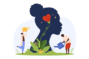 Positive Mindset Growth & Mental, an Object Illustration by Flashvector