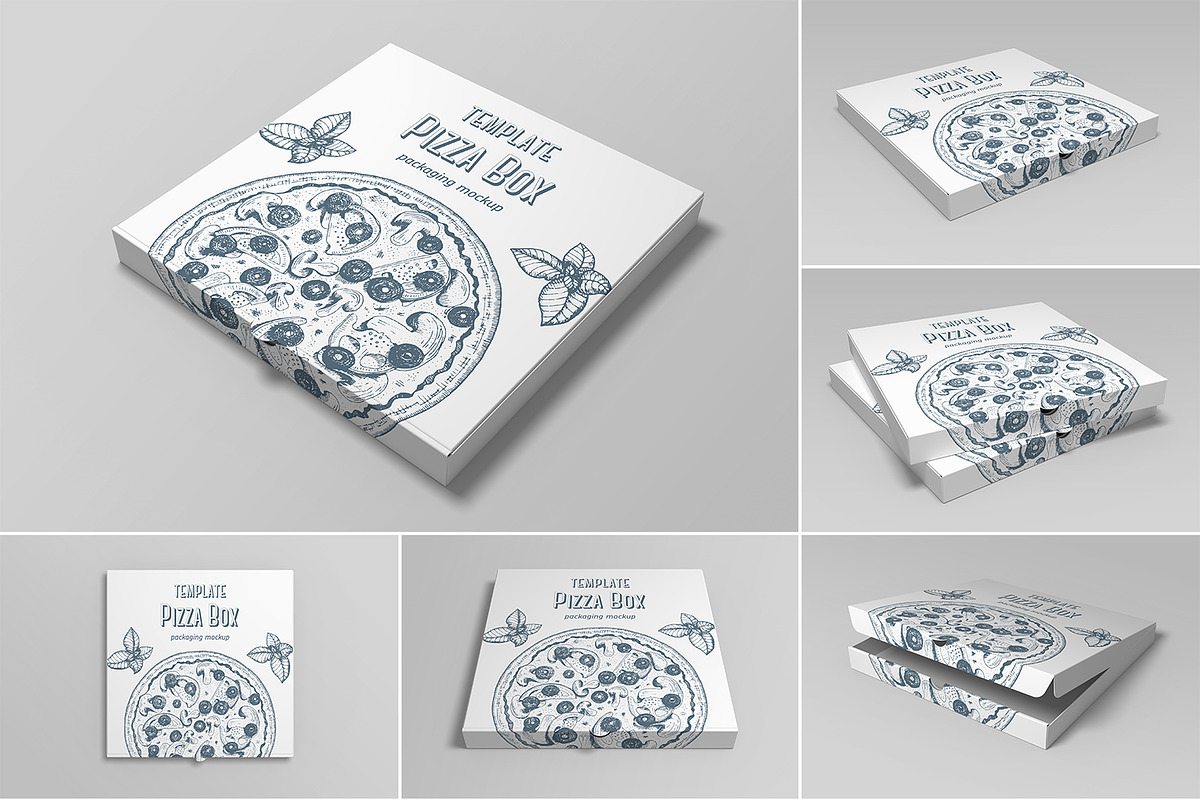 Pizza Box Mockup, a Packaging Mockup by Petr Stránský (Photo 1 of 16)