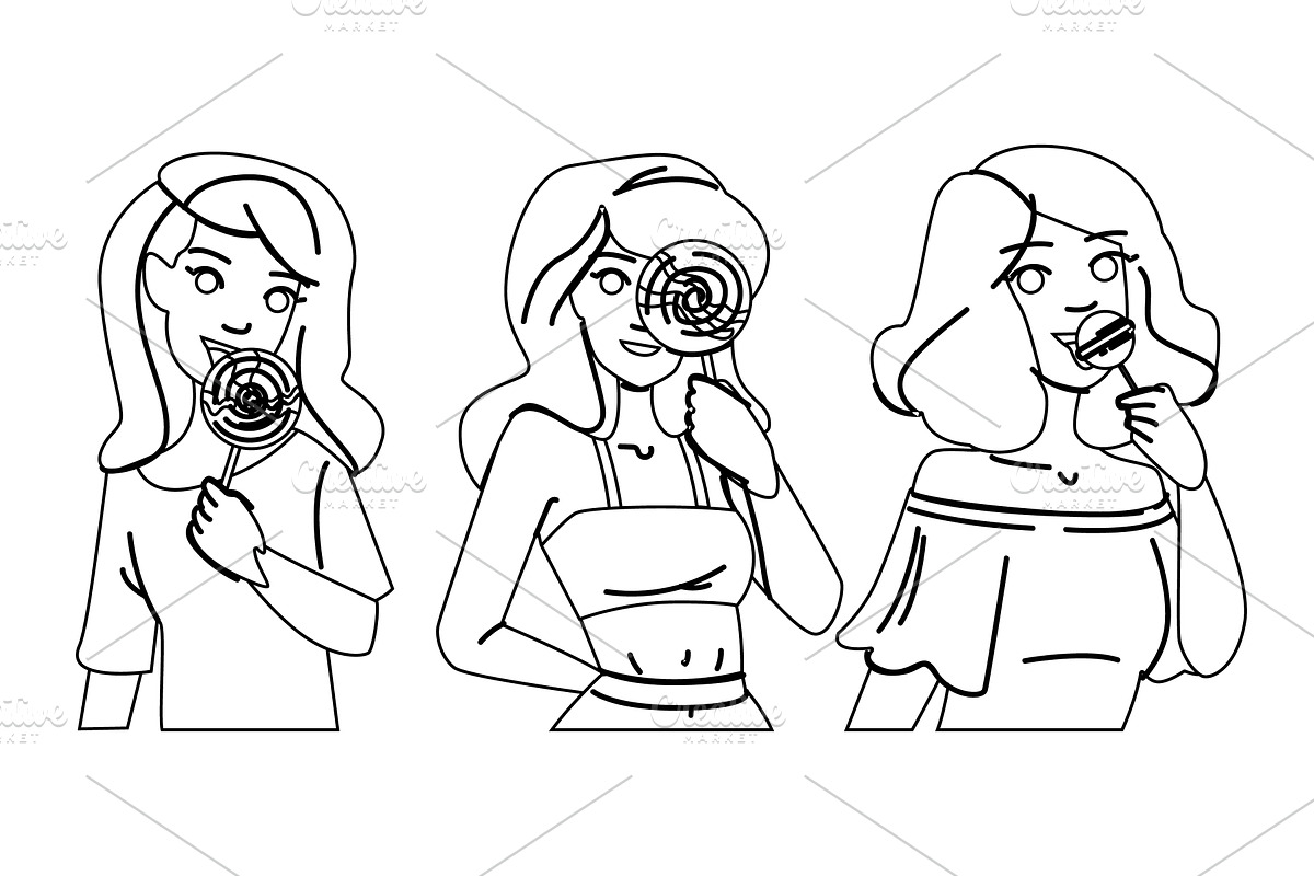 girl candy woman vector, a Person Illustration by pikepicture