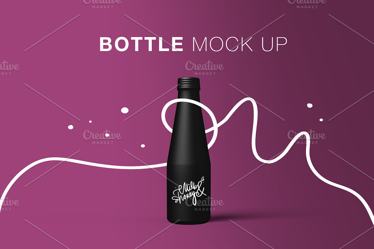 2 B&W Bottle Mock ups, a Product Mockup by Marie Smth (Photo 2 of 3)