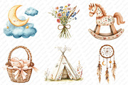 Neutral Boho Baby Shower Doodle png, an Illustration by Watercolor design (Thumbnail 3 of 12)