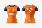 V Neck Women Jersey Mockup, a Product Mockup by Mockupdaddy (Thumbnail 8 of 10)