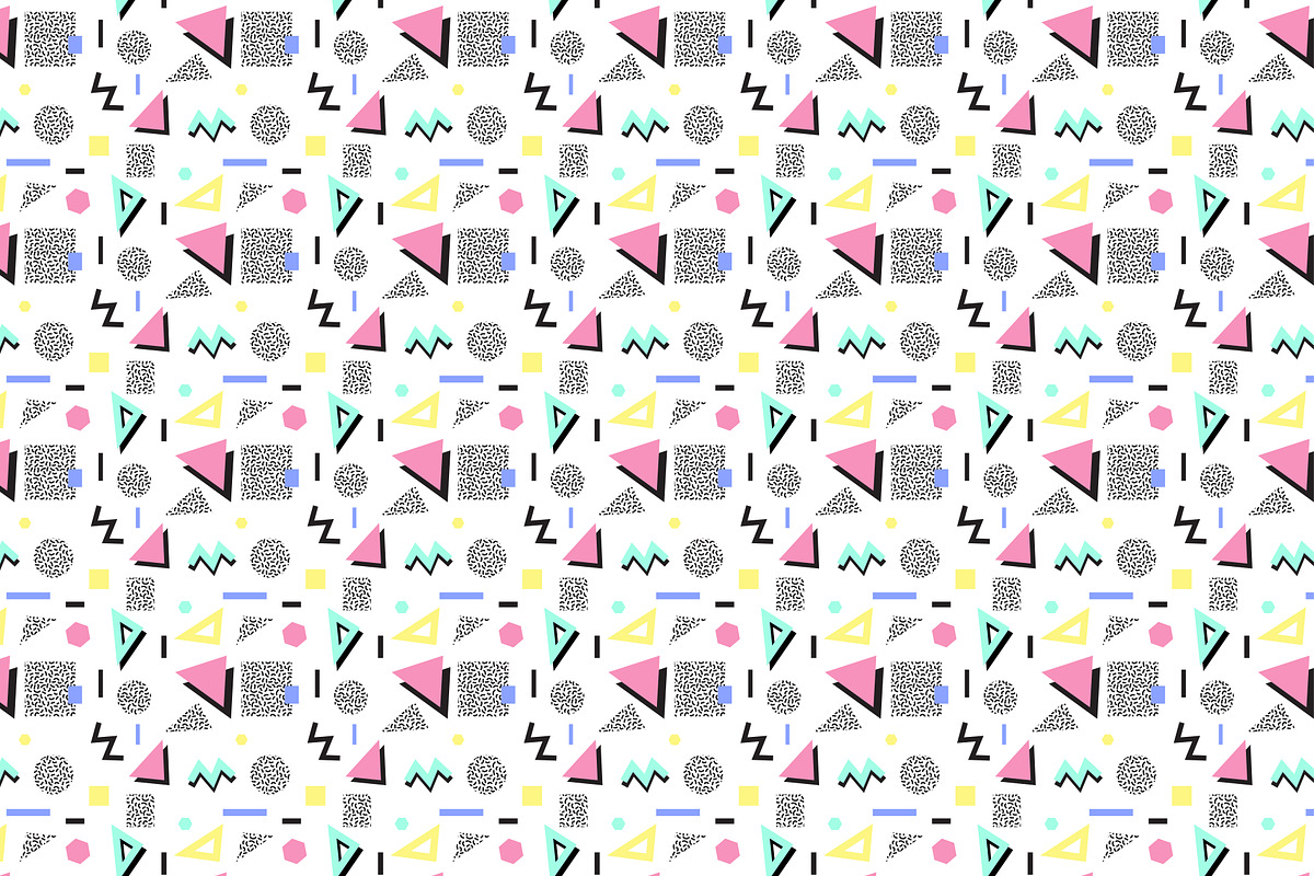 11 abstract memphis patterns, a Pattern Graphic by natsa (Photo 2 of 6)