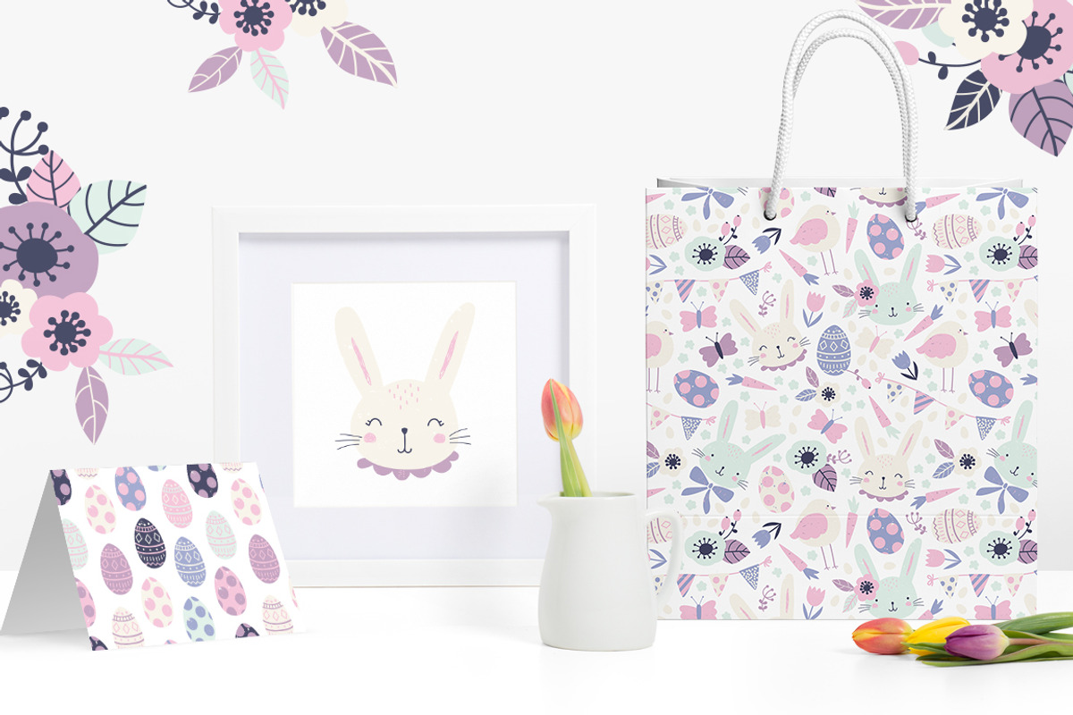 Happy Easter pattern & clipart set, a Pattern Graphic by Inna Moreva (Photo 3 of 5)
