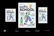 Flat Vector Back to School Flyer, a Flyer Template by Neermana (Thumbnail 1 of 4)