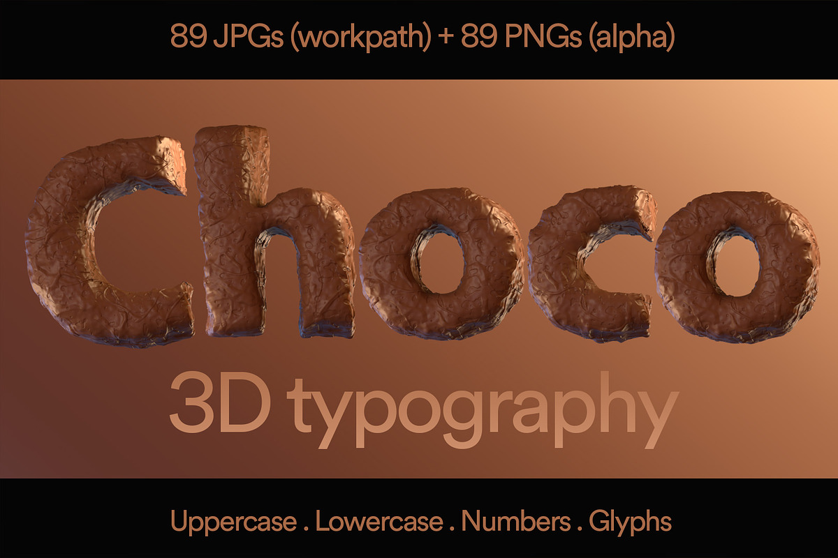 Pack Choco 3D Typography, a Texture Illustration by Celega Store (Photo 1 of 6)
