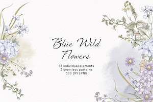 Wild Flowers Clipart Floral Pattern
