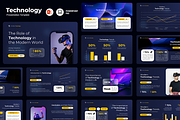 Dark Gradient Technology PowerPoint, a Presentation Template by Iqsiart Studio (Thumbnail 1 of 3)