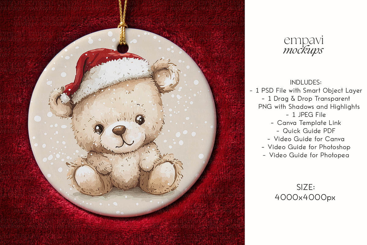 Xmas Ornament Mockup, a Household Mockup by EmpaviMockups (Photo 6 of 6)