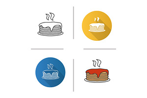 Fresh Pancakes Stack With Jam Or Honey Icon