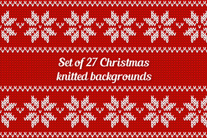 Set of 27 Christmas seamless pattern