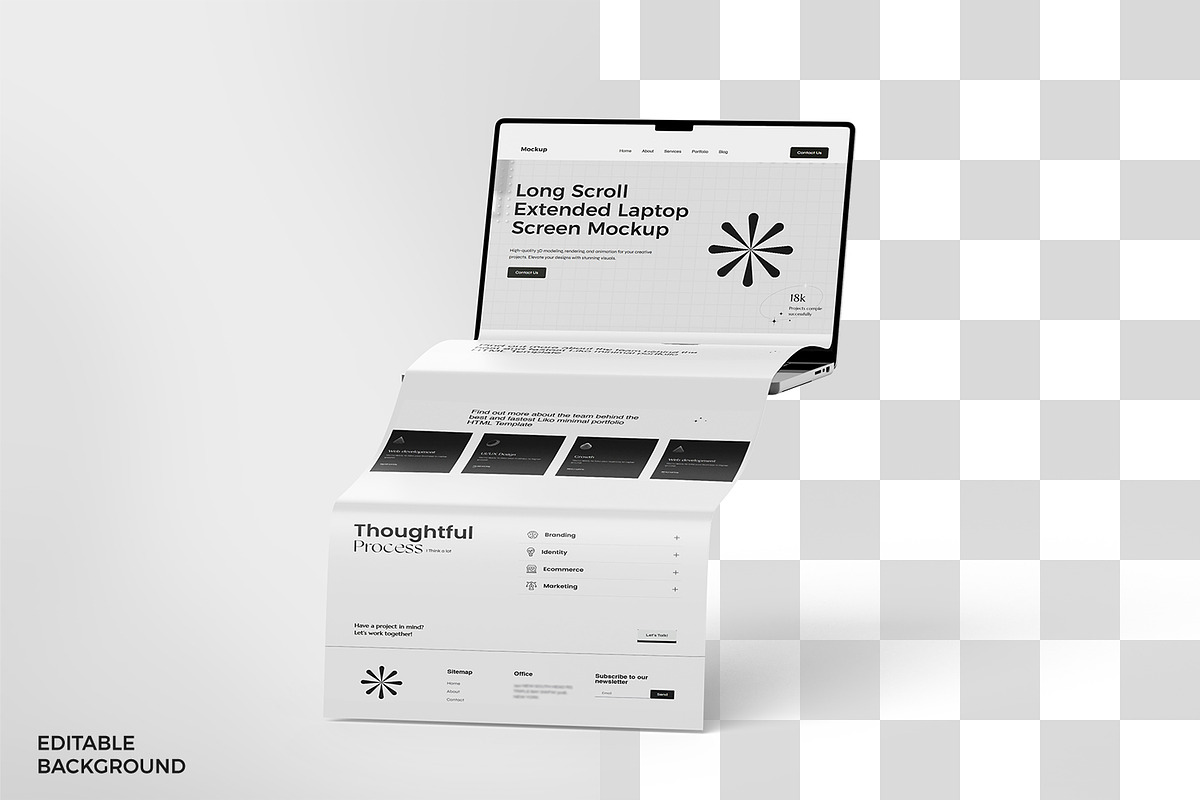 Laptop Long Scroll Screen Mockup, a Mac Mockup by RamStudio2 (Photo 12 of 13)