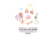 Trendy Summer Girl Clipart & Quotes, a Seasonal Illustration by Ruslana Lubenets (Thumbnail 3 of 16)