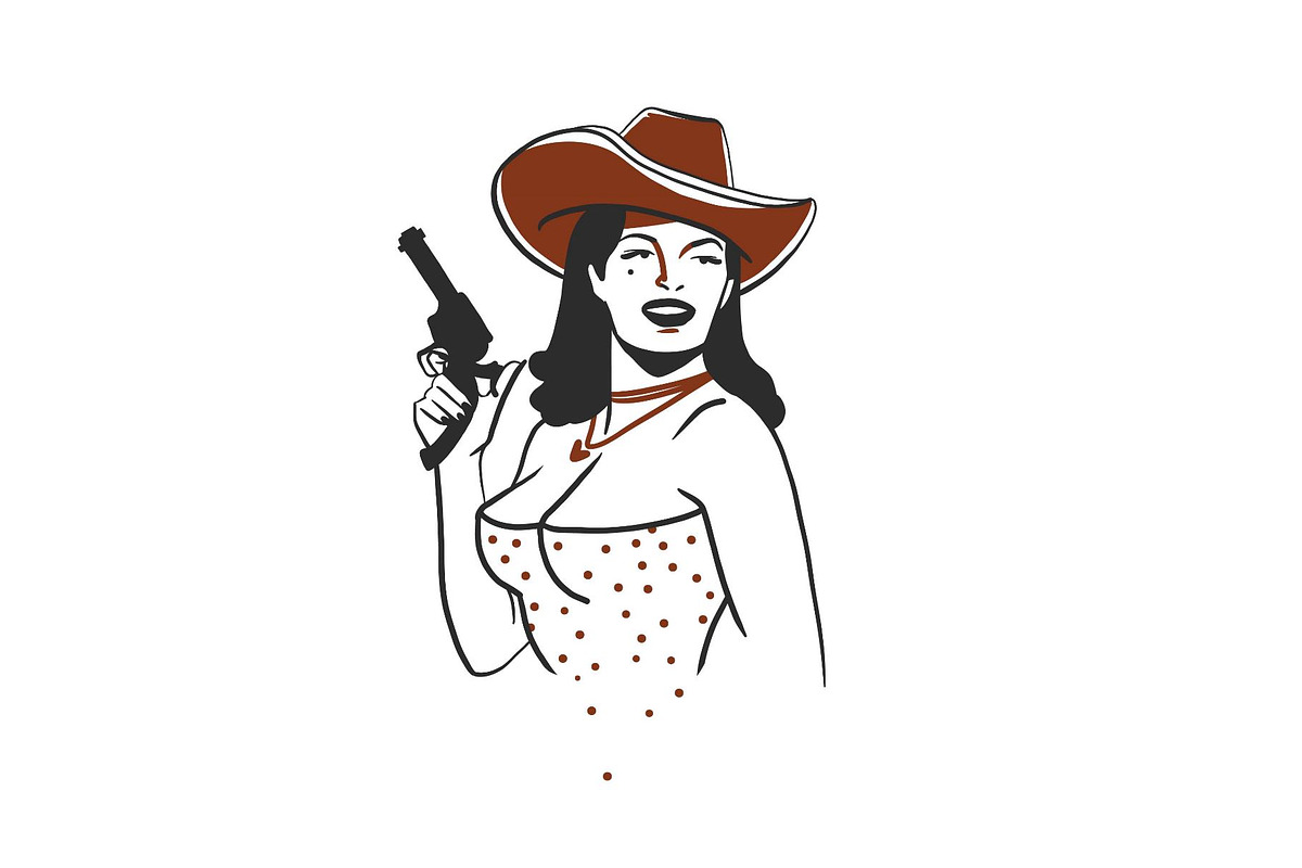 Cowgirl with gun graphic, a Person Illustration by Anastasy_helter (Photo 2 of 3)