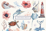 DEEP OCEAN Watercolor set, an Illustration by Lemaris (Thumbnail 3 of 8)