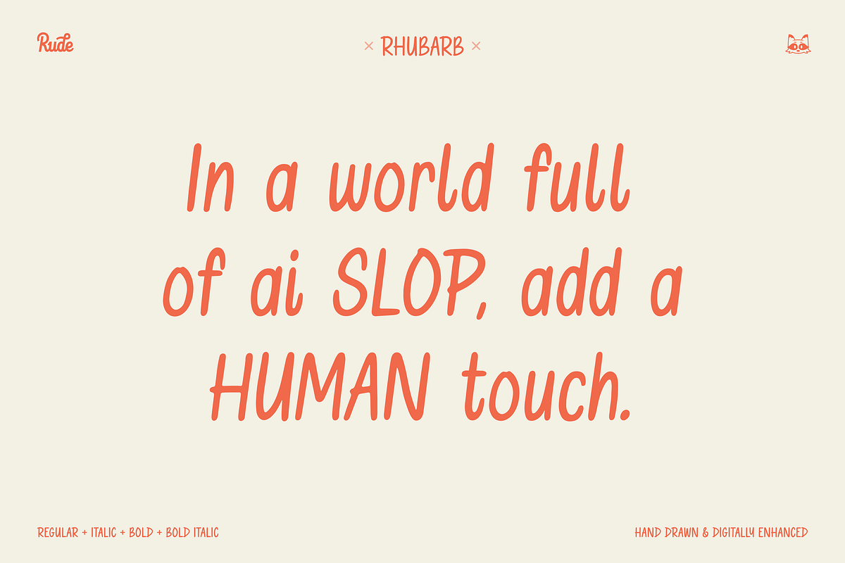 Rhubarb Handwriting Font, a Handwritten Font by bryrude (Photo 5 of 5)