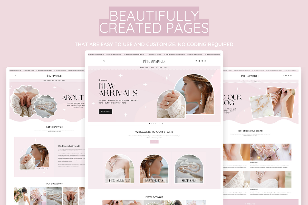 Pink Sparkle Shopify Theme, a Shopify Template by SunshineStudioBoutique (Photo 6 of 10)