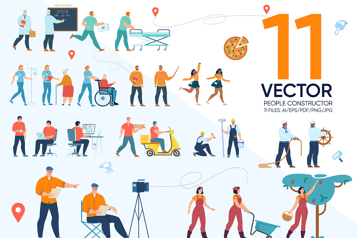 People Constructor Vector Scenes, a Person Illustration by Tera Vector (Photo 1 of 2)