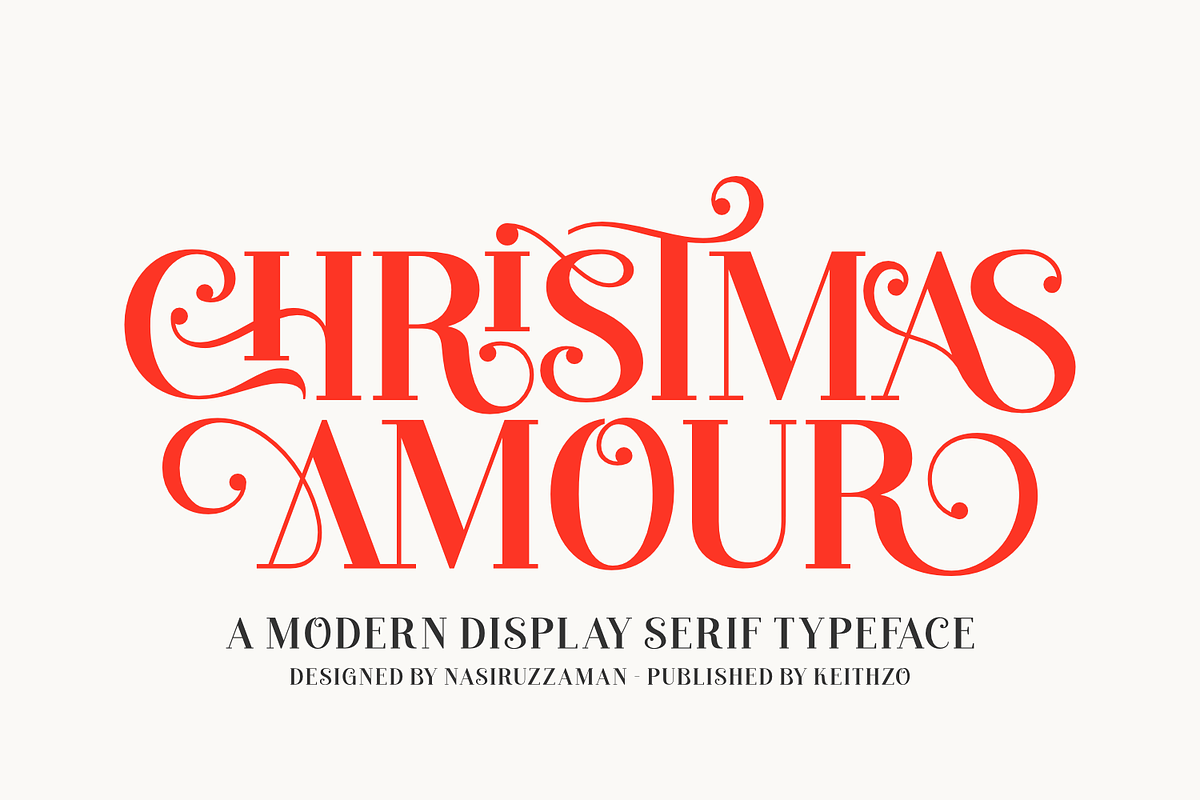 Christmas Amour - Christmas Font, a Serif Font by Keithzo (Photo 1 of 7)