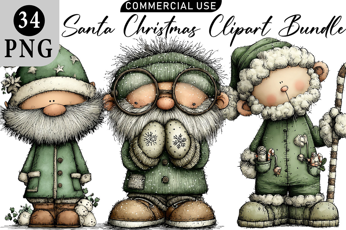 Santa Christmas Clipart, an Illustration by Daily.Designs (Photo 1 of 5)