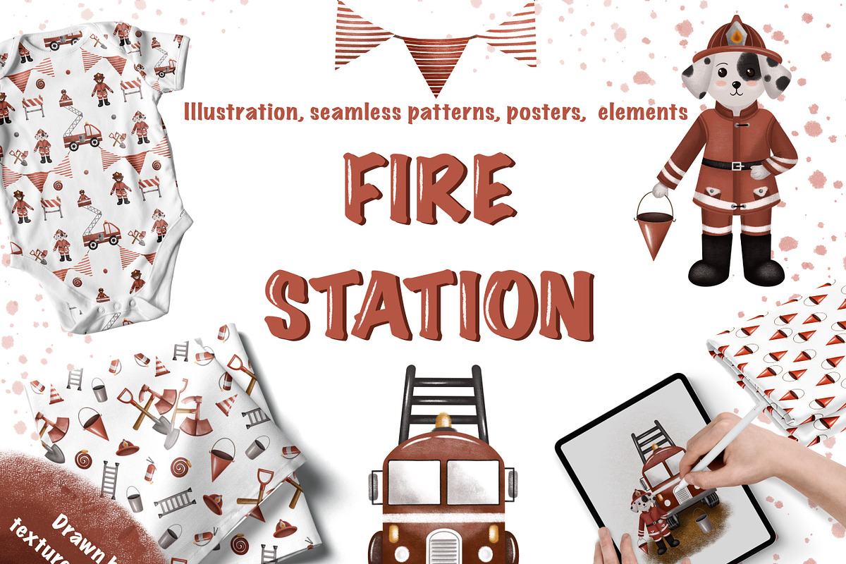 Fire station- children collection, an Animal Illustration by Linerisyart (Photo 1 of 15)