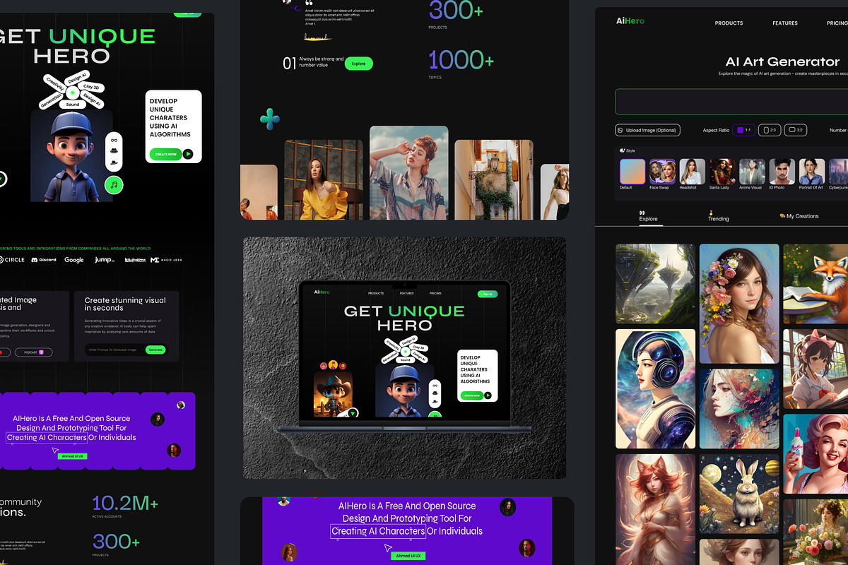 Ai image generator | Ai character ge, an UI Kit Template by Muhammad_Ahmad (Photo 5 of 6)