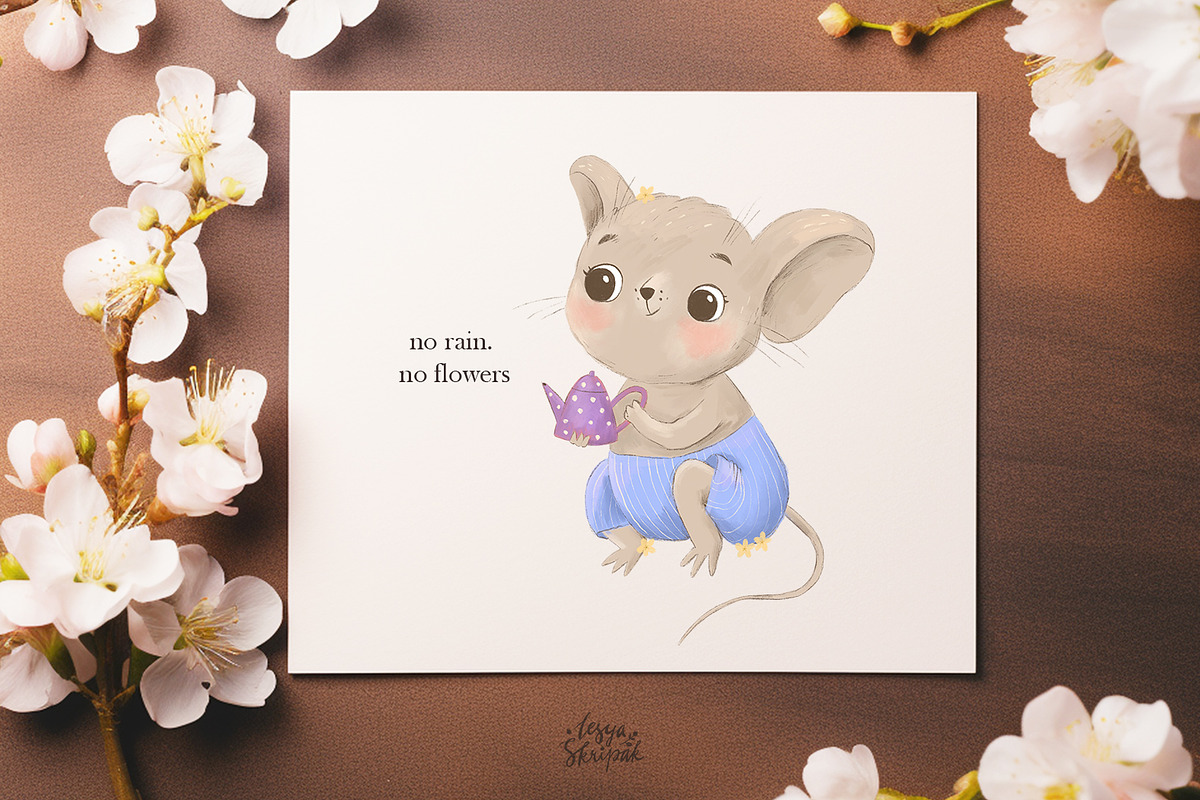 Cute animals. Mouse clipart, an Animal Illustration by Lesya Skripak (Photo 3 of 6)