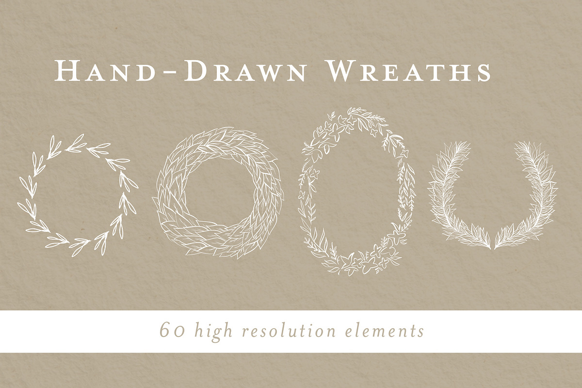 Hand-Drawn Wreaths, a Decorative Illustration by Bbooth88 (Photo 1 of 6)