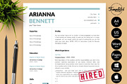 Simple Resume Bundle - Arianna, a Resume Template by Templates Design Co. (Thumbnail 1 of 17)